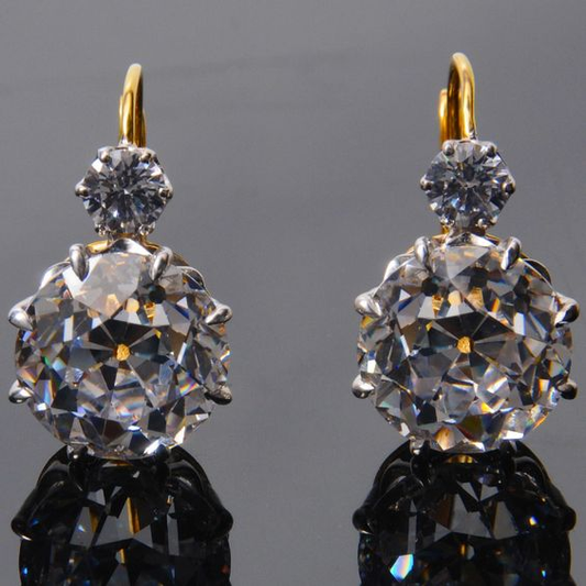 Vintage Dark Glass Rounded Earrings-Lydieannejewelry