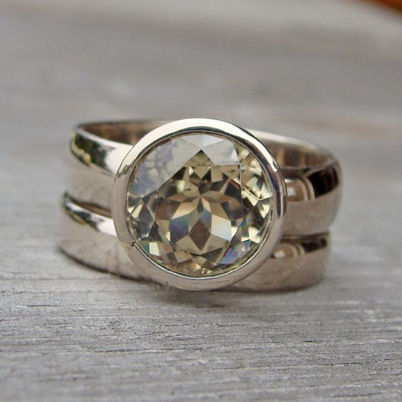 Vintage Glass Silver Ring-Lydieannejewelry