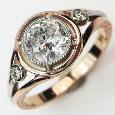 Vintage Inlaid Rounded Crystal Ring-Lydieannejewelry