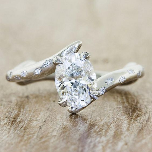 Vintage Silver Crystal Ring-Lydieannejewelry