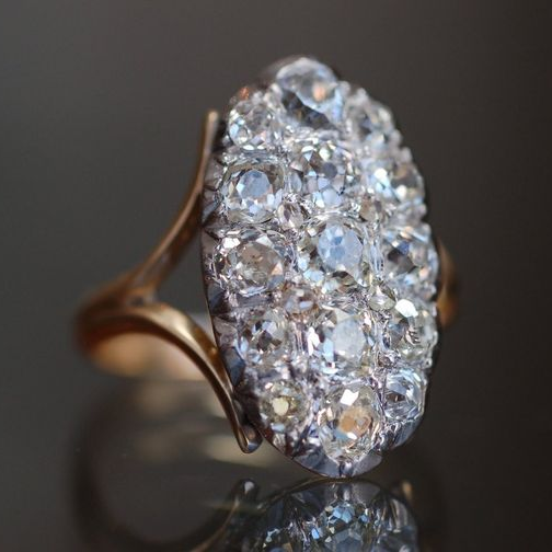 Vintage Inlaid Crystals Ring-Lydieannejewelry