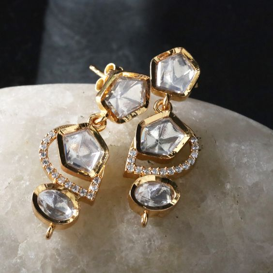 Vintage Crystaline Dangling Earrings-Lydieannejewelry