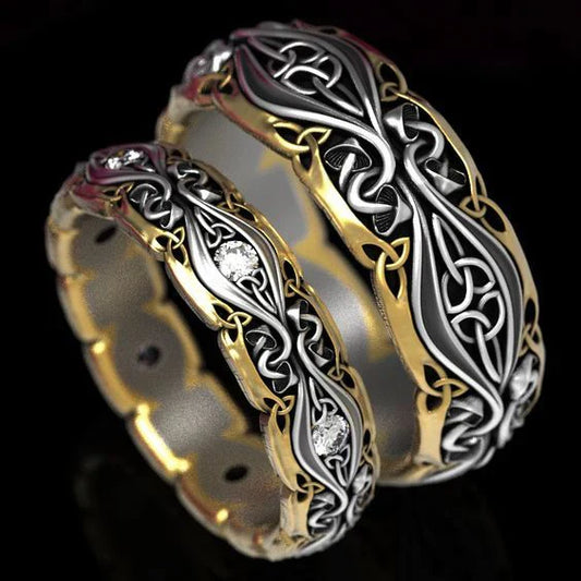 Vintage Couple Gold & Silver Ring-Lydieannejewelry