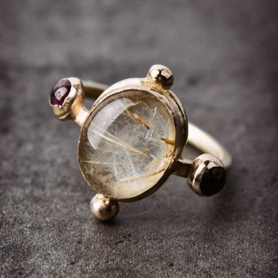 Vintage White Stone Ring-Lydieannejewelry