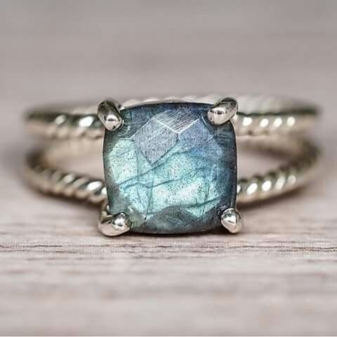 Vintage Blue Stone Layer Silvered Ring-Lydieannejewelry