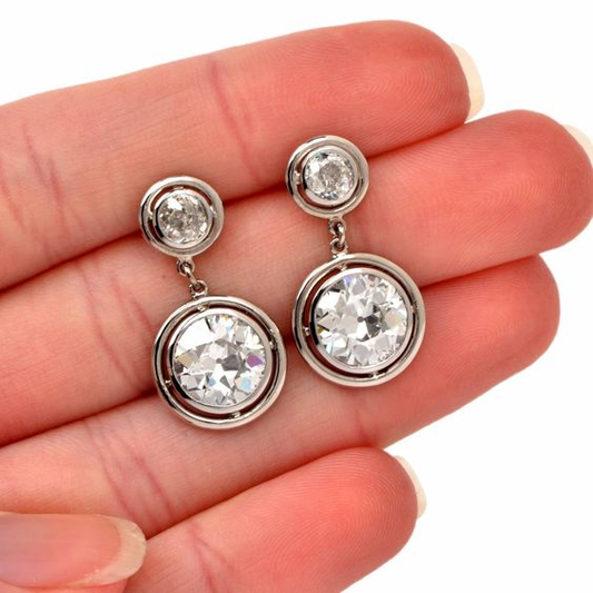Vintage Sparkling Silver Earrings-Lydieannejewelry