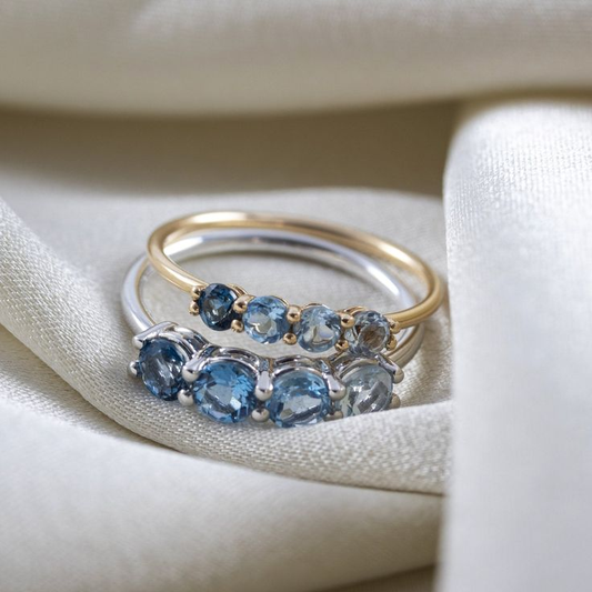 Vintage Blue Glass Ring-Lydieannejewelry