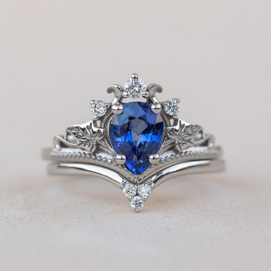 Vintage Blue & Silver Bright Ring-Lydieannejewelry