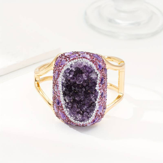 Vintage Purple Bright Gold Ring-Lydieannejewelry
