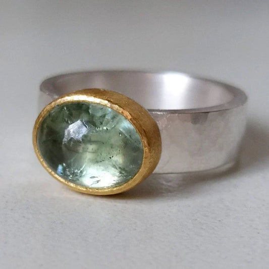 Vintage Green Rounded Stone Ring-Lydieannejewelry