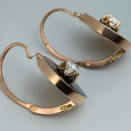Vintage Golden & Zirconia Earrings-Lydieannejewelry