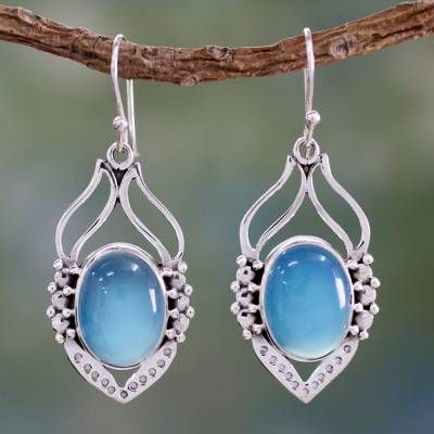 Vintage Blue Stone Scarab Earrings-Lydieannejewelry