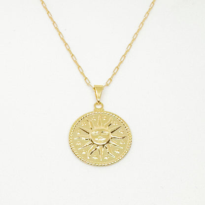 Elena Sun Medallion Pendant Necklace-Lydieannejewelry