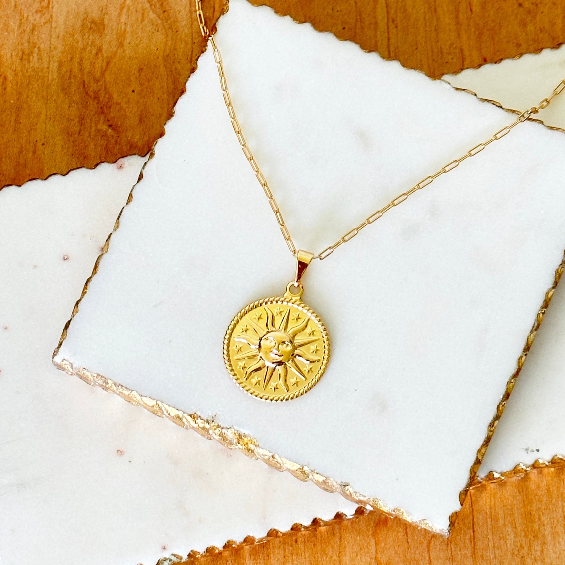 Elena Sun Medallion Pendant Necklace-Lydieannejewelry