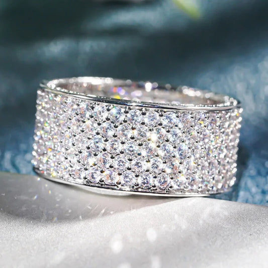 Sparkling Silver Crystal Promise Ring-Lydieannejewelry