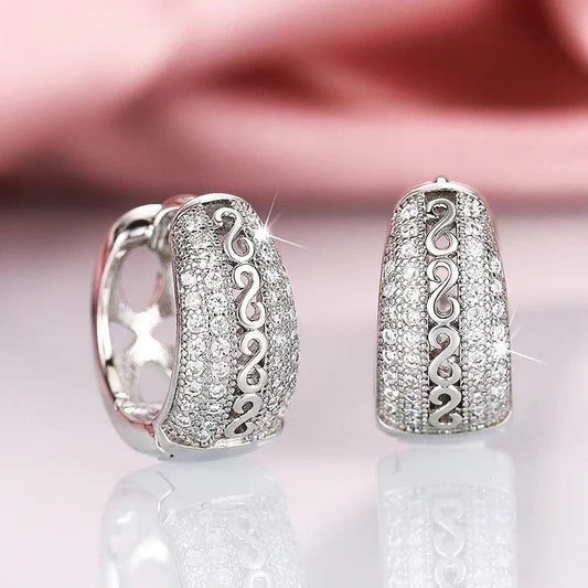 Silver Vintage Swirl Pattern Earrings-Lydieannejewelry