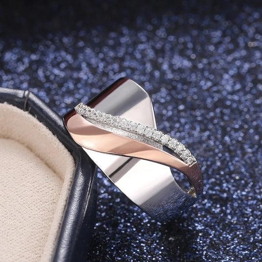 Two-Tone Silver & Rose Gold Ring-Lydieannejewelry