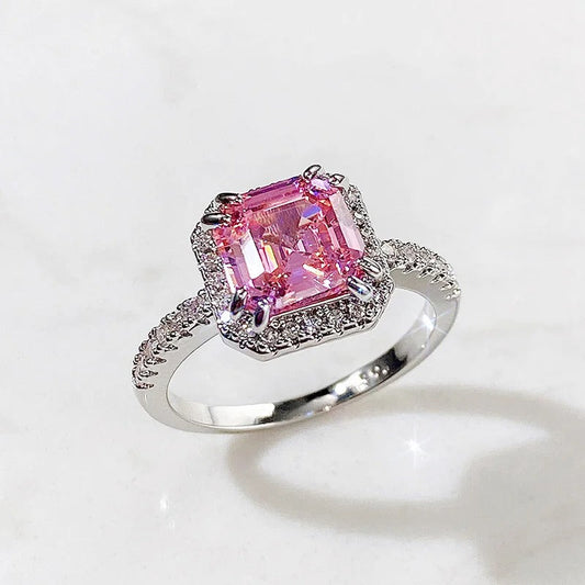 Pink Gemstone & Silver Ring-Lydieannejewelry