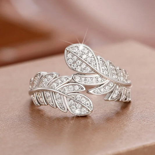 Vintage Silver Nature-Inspired Ring-Lydieannejewelry