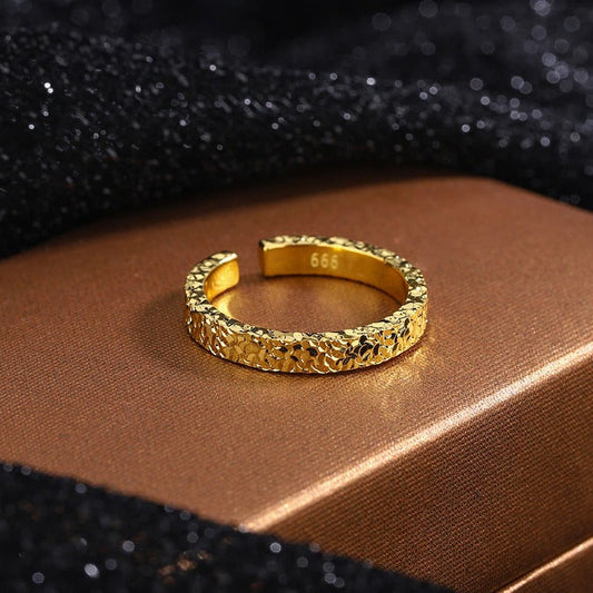 Vintage Gold Textured Adjustable Ring-Lydieannejewelry
