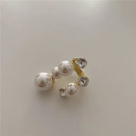 Vintage Gold Pearl & Rhinestone Ring-Lydieannejewelry