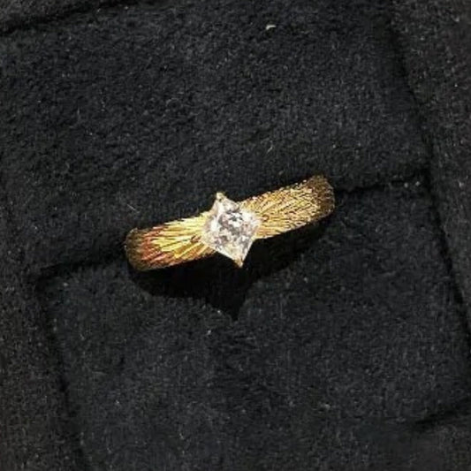 Classic Gold & Square Diamond Adjustable Ring-Lydieannejewelry