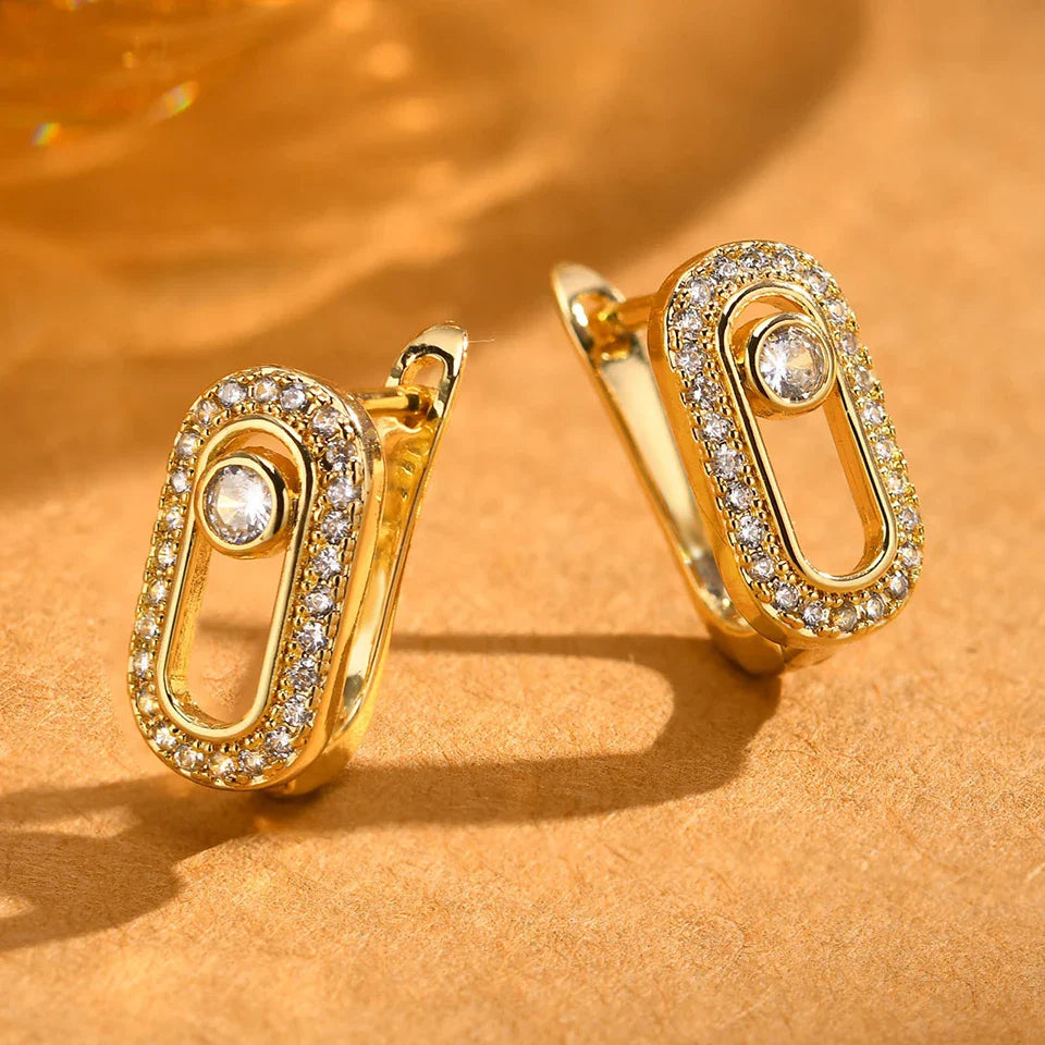 Gold Vintage Geometric Stud Earrings-Lydieannejewelry