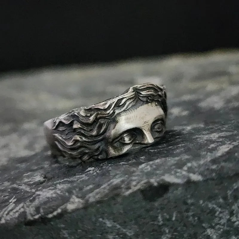 Vintage Mythical Face Silver Adjustable Ring-Lydieannejewelry