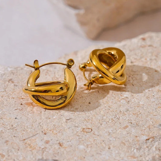 Vintage Gold Abstract Knot Earrings-Lydieannejewelry