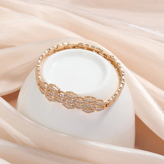 Vintage Rose Gold Crystal Bracelet-Lydieannejewelry