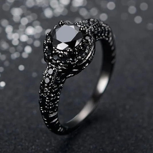 Vintage Black Stone Copper Ring-Lydieannejewelry