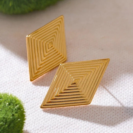 Vintage Gold Diamond Stud Earrings-Lydieannejewelry