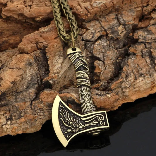Vintage Norse Axe Pendant Necklace-Lydieannejewelry