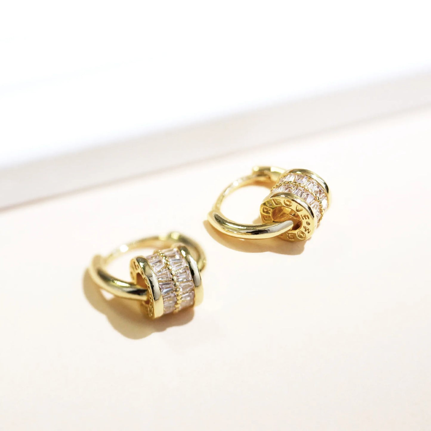 Vintage Gold Rolling Charm Earrings-Lydieannejewelry
