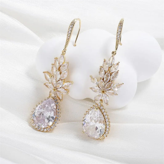 Gold Vintage Glamour Dangle Earrings-Lydieannejewelry
